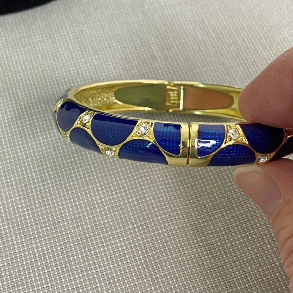 JTF gold/blue crystal bracelet - Picture 2 of 6